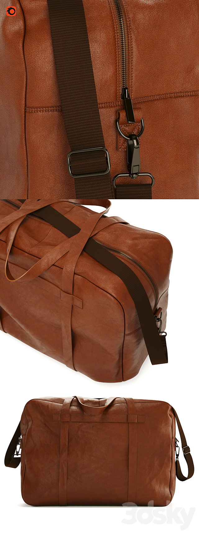 Zara Leather Bag 3ds Max - thumbnail 2