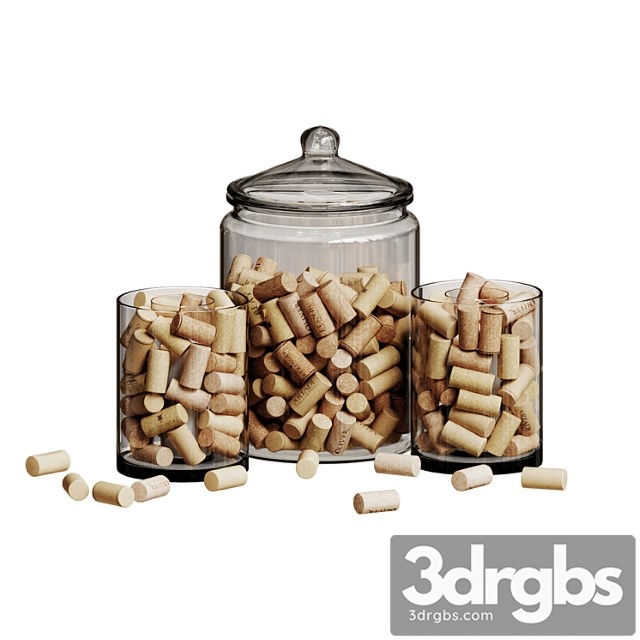 A jar with wine corks and a candle - thumbnail 1