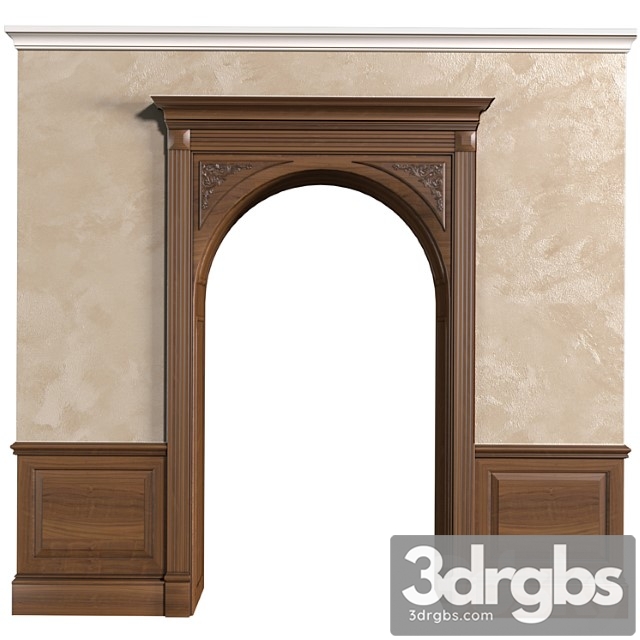 Arch in classic style.arched interior doorway in a classic style.traditional interior arched doorway opening.wall paneling - thumbnail 1