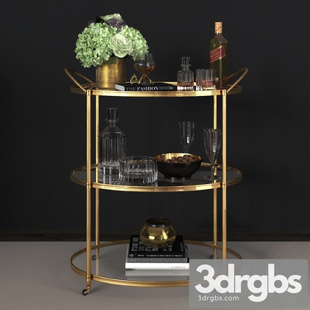 Arteriors – connaught bar trolley - thumbnail 1