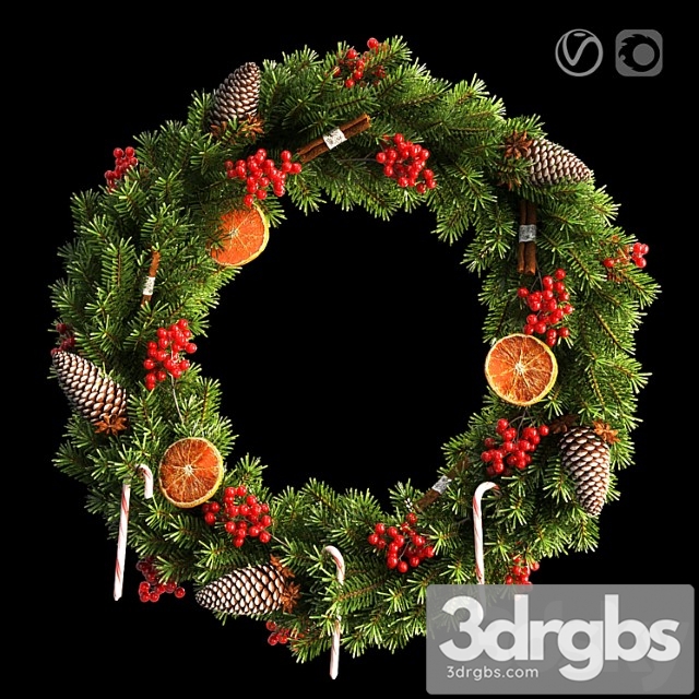 Christmas wreath 66cm - thumbnail 1