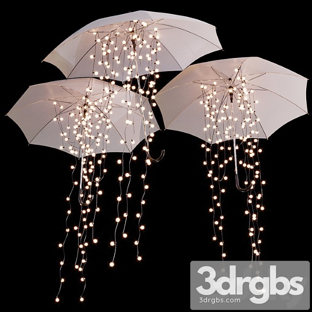 Decorative umbrellas with garlands - thumbnail 1