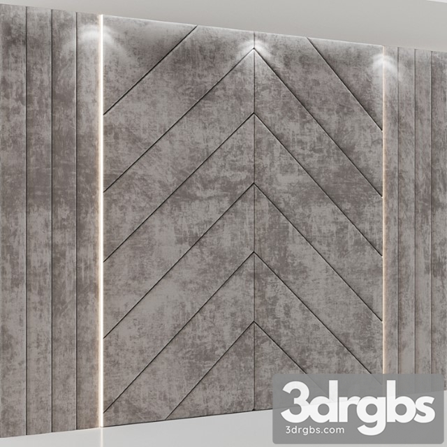 Headboard made of soft beige panels - thumbnail 1