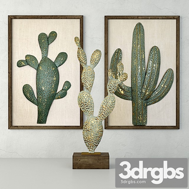 Metal cactus sculptures - thumbnail 1