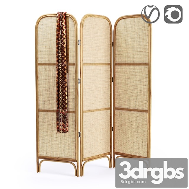 Rattan and wicker screen, masaya - thumbnail 1