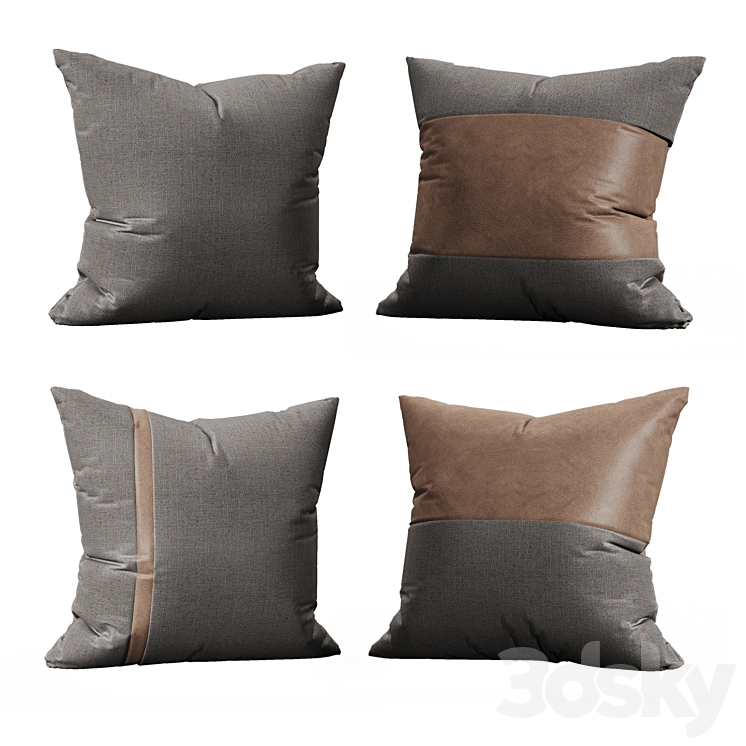 4 MODERN PILLOWS 3DS Max Model - thumbnail 1