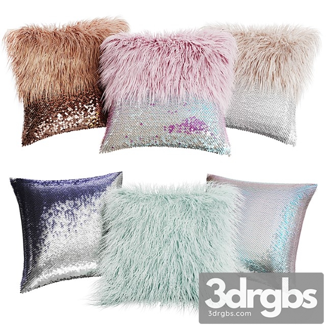 A set of decorative with fur and sequins 3dsmax Download - thumbnail 1