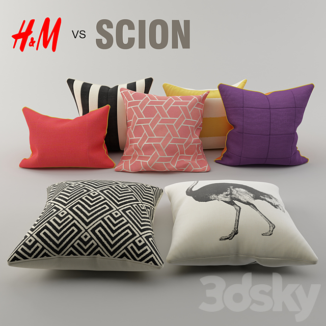 A set of pillows from H & M and Scion 3DSMax File - thumbnail 1