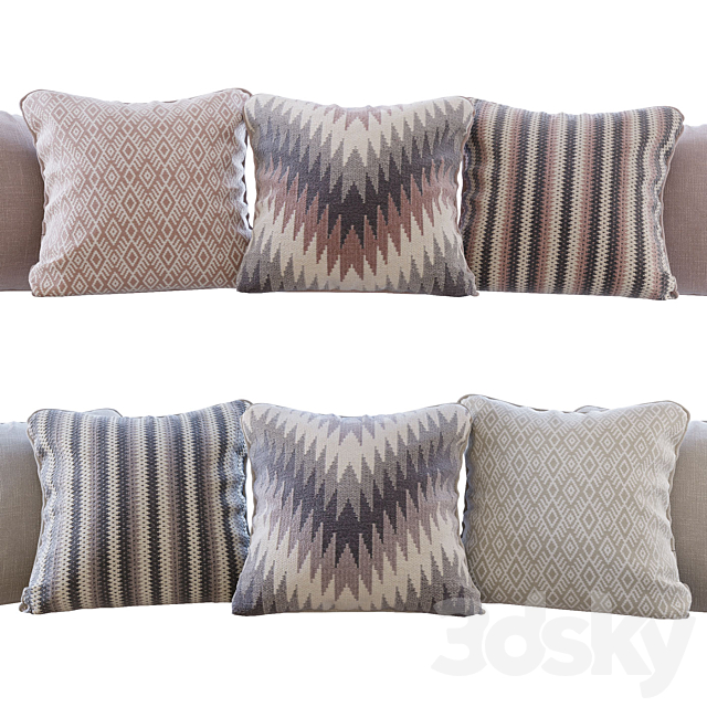 A set of pillows Romo 01 3DS Max Model - thumbnail 2