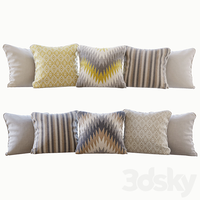 A set of pillows Romo 03 3ds Max - thumbnail 1