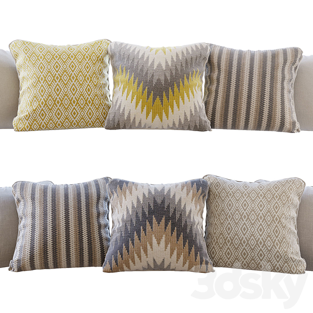 A set of pillows Romo 03 3ds Max - thumbnail 2