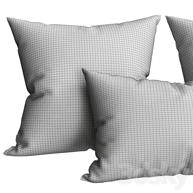 Beaded Velvet Decorative Pillow 3ds Max - thumbnail 2