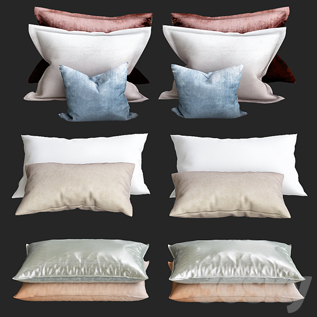 Bed Pillows 3ds Max - thumbnail 1