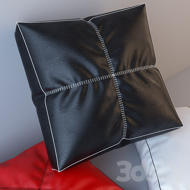 Black-Red-White-Pillows 3DS Max Model - thumbnail 2