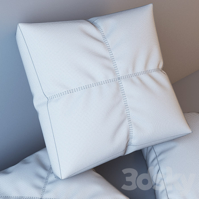 Black-Red-White-Pillows 3DS Max Model - thumbnail 3