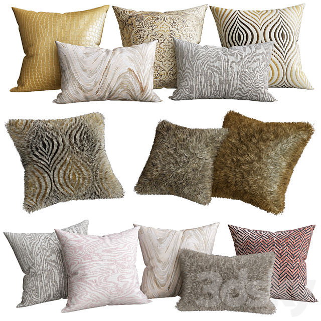 Blush Decorative Pillow Collection 3ds Max - thumbnail 1