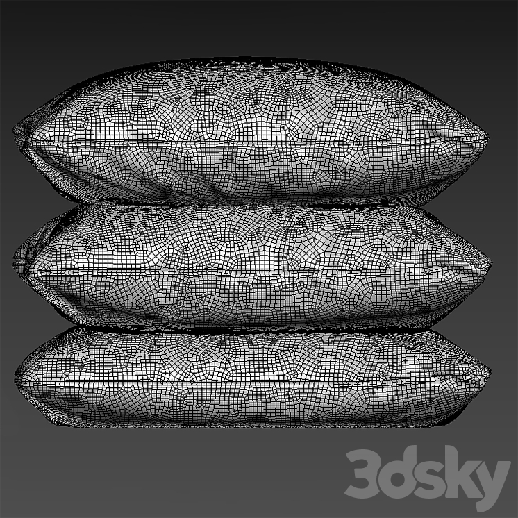 Boucle pillow set 3DS Max Model - thumbnail 2