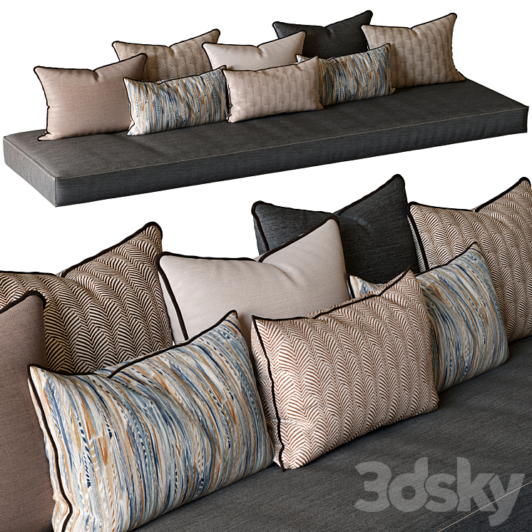 Casamance Cushions and mattresses 3DS Max Model - thumbnail 1