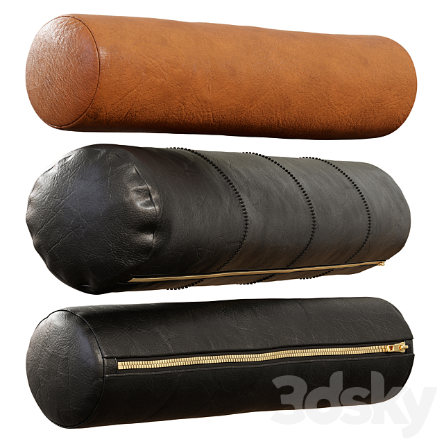 CB2 Bolster Leather Throw Pillows 3ds Max - thumbnail 2