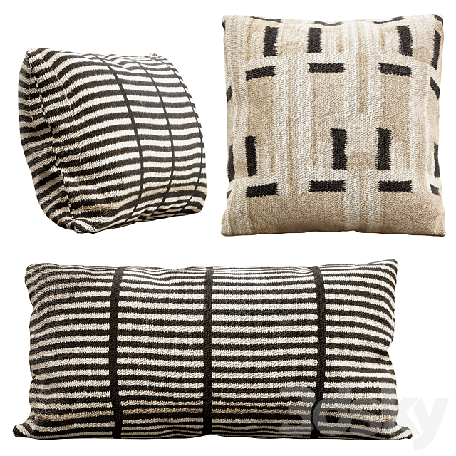 CB2 Throw Pillows Set 3DS Max Model - thumbnail 2