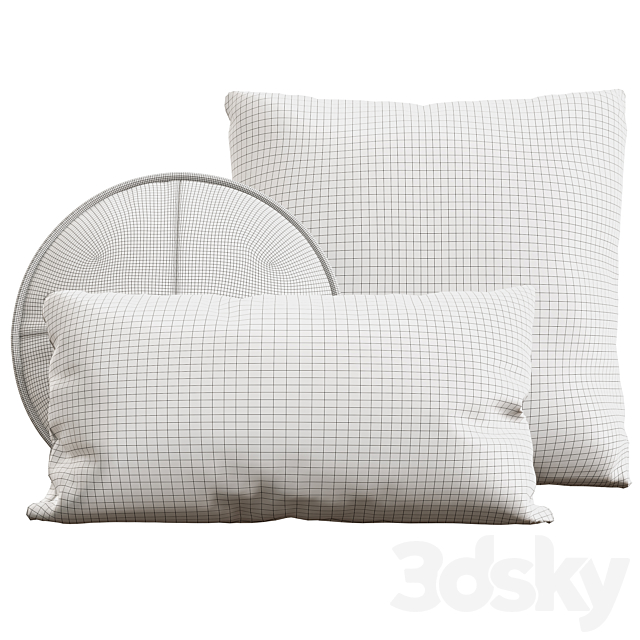 CB2 Throw Pillows Set 3DS Max Model - thumbnail 4