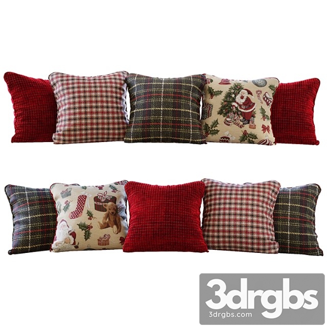 Christmas red and green pillows 3dsmax Download - thumbnail 1