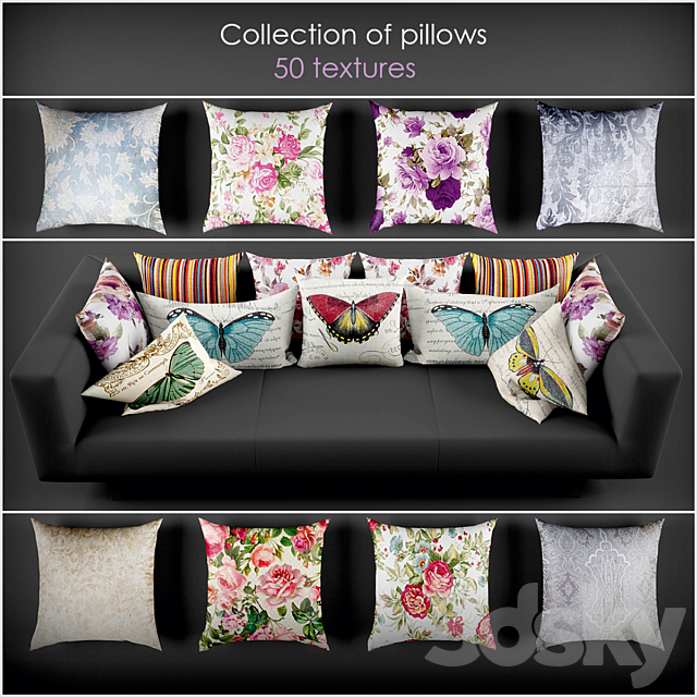 Collection of pillows 14 3DSMax File - thumbnail 1