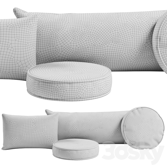 Crate and Barrel pillow set 3DS Max Model - thumbnail 3