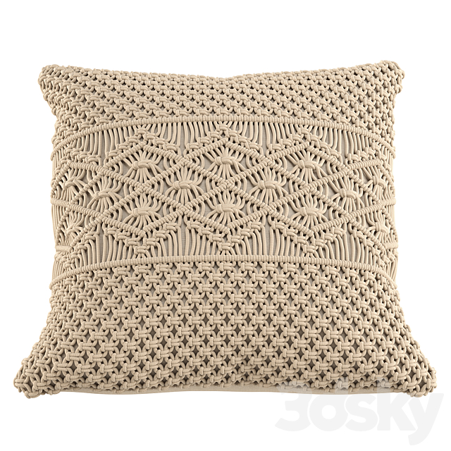 Cushion Set 01 – Macrame Boho 3ds Max - thumbnail 2