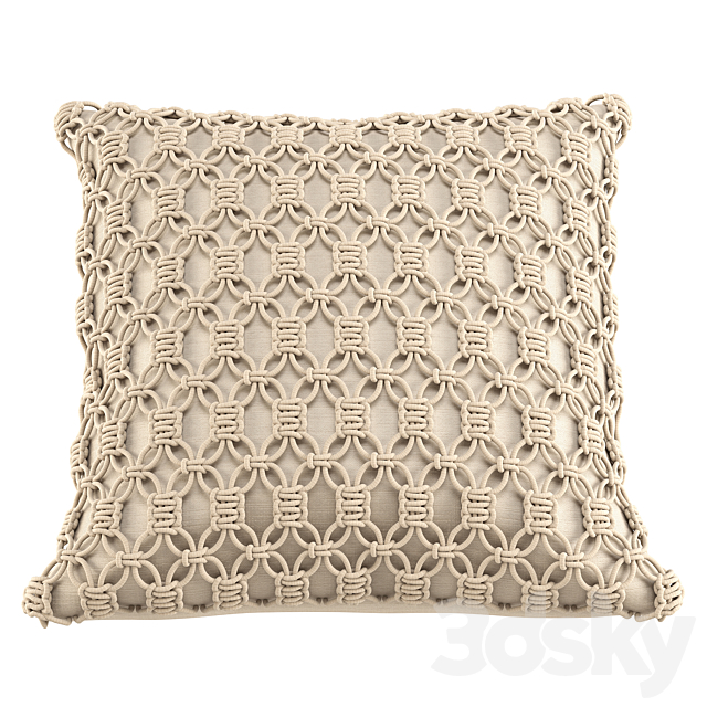 Cushion Set 01 – Macrame Boho 3ds Max - thumbnail 3