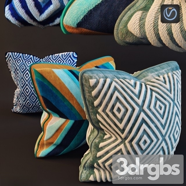 Cushions 1st Set 3dsmax Download - thumbnail 1