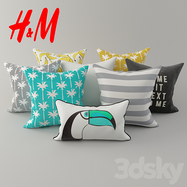 Cushions from H & M Set 3 (tropical) 3DSMax File - thumbnail 1