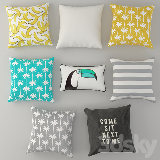 Cushions from H & M Set 3 (tropical) 3DSMax File - thumbnail 2