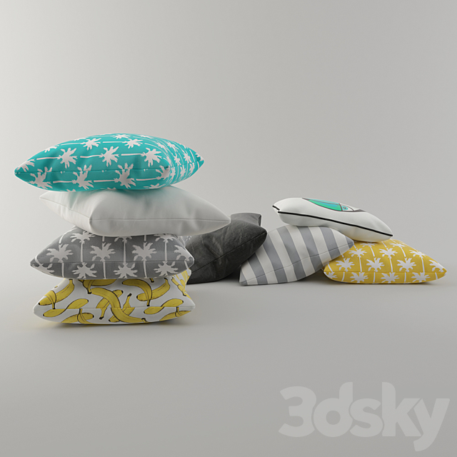 Cushions from H & M Set 3 (tropical) 3DSMax File - thumbnail 3