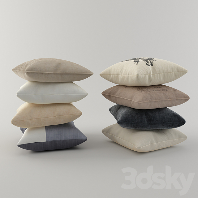 Cushions from H & M Set 4 3DSMax File - thumbnail 3