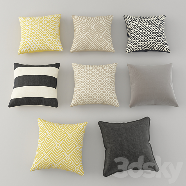 Cushions from H&M Set 1 3DSMax File - thumbnail 2