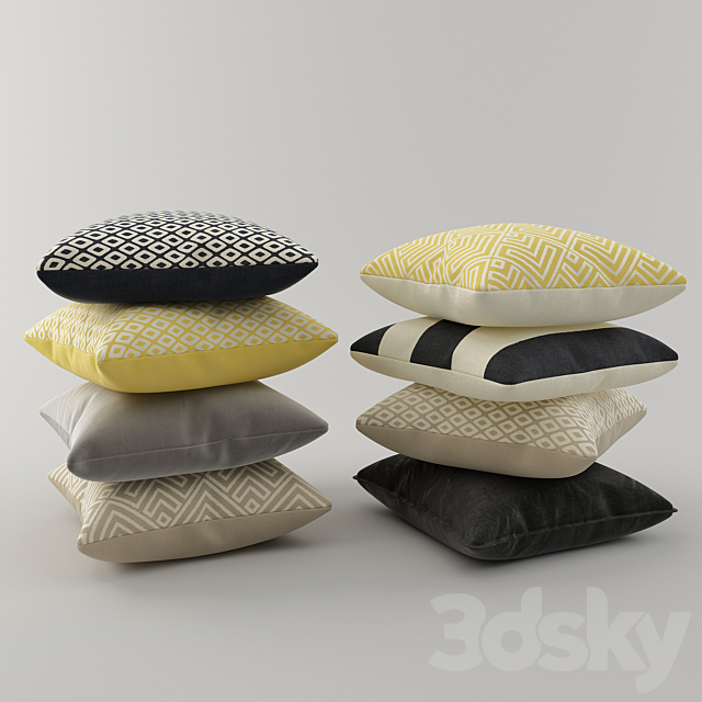 Cushions from H&M Set 1 3DSMax File - thumbnail 3