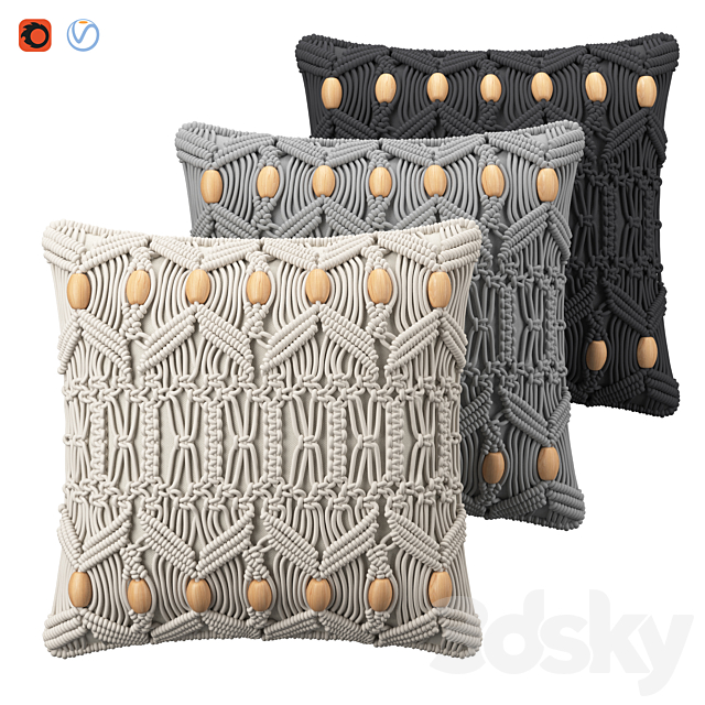 Cushions macrame 3ds Max - thumbnail 1