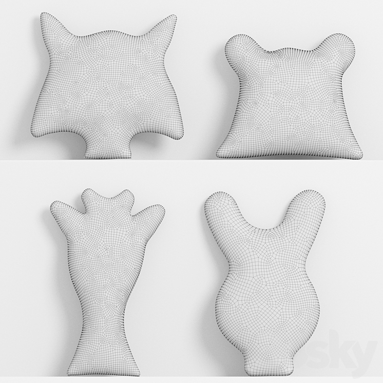 Cute pillows 3DS Max - thumbnail 2