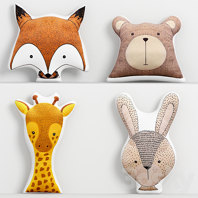 Cute pillows 3DSMax File - thumbnail 1