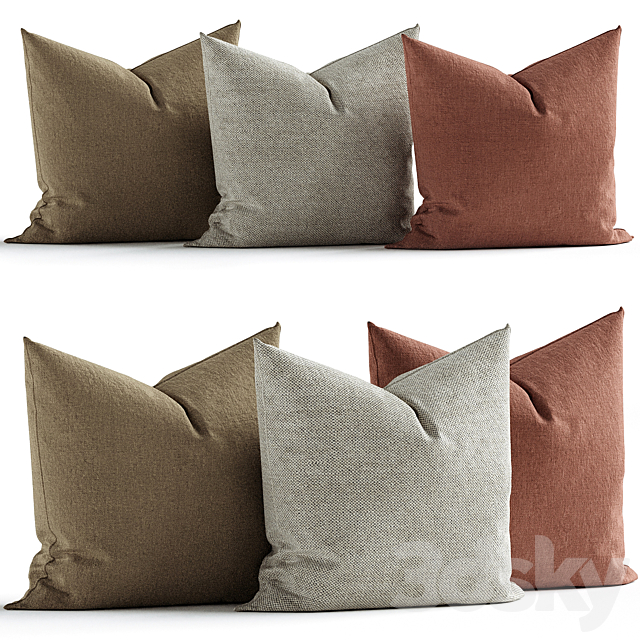 Decoration Pillows 3 Color set 3ds Max - thumbnail 1