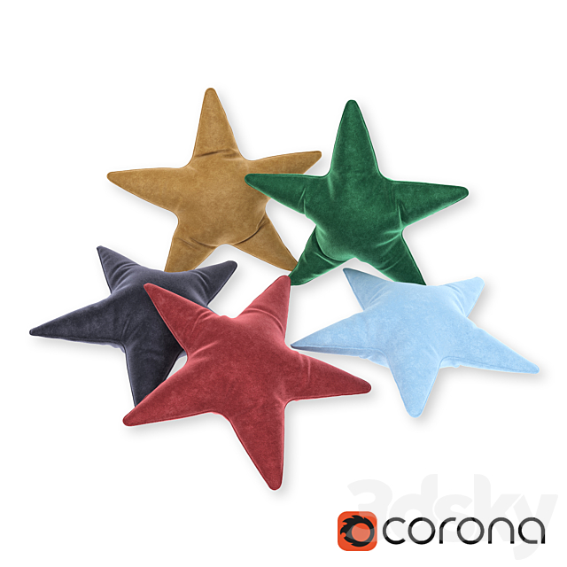 Decorative cushions-stars 3DSMax File - thumbnail 1