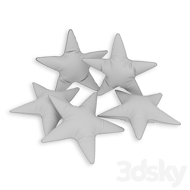 Decorative cushions-stars 3DSMax File - thumbnail 2