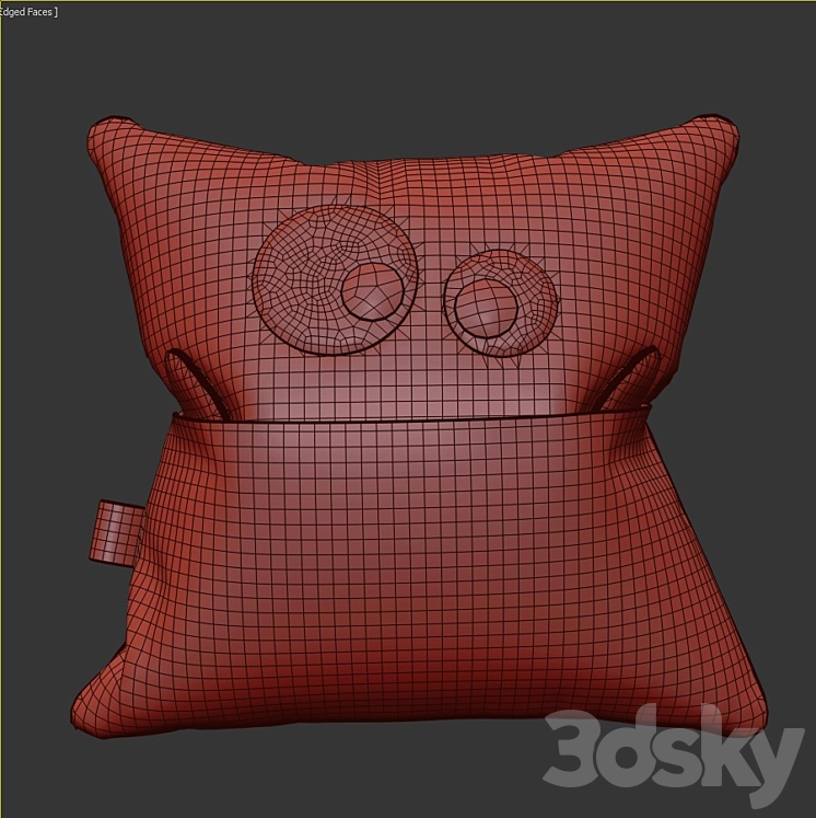 decorative pillow 1 3DS Max Model - thumbnail 2