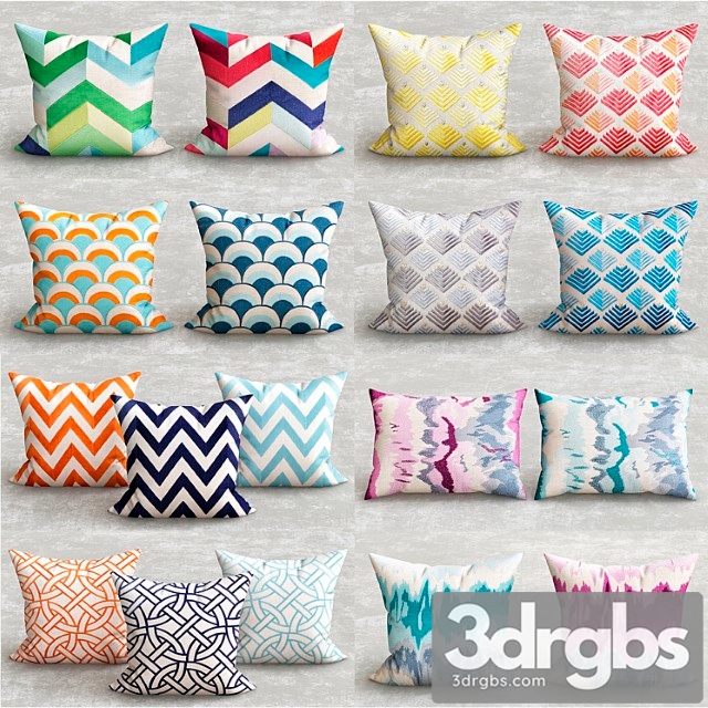 Decorative pillow collections 3dsmax Download - thumbnail 1