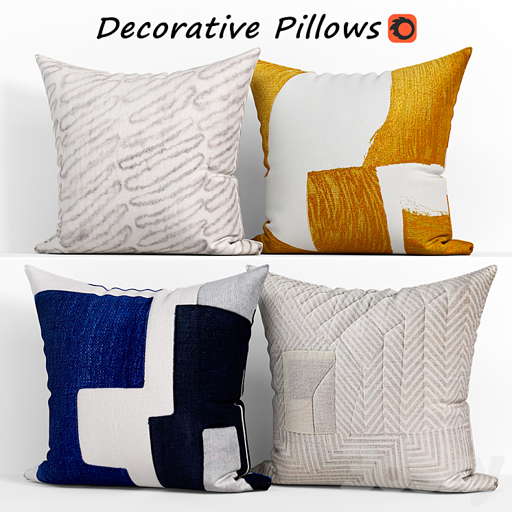 Decorative Pillow set 168 West elm 3DS Max - thumbnail 1