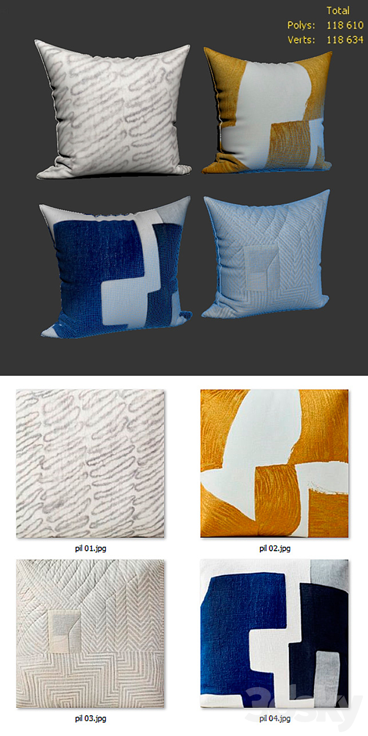 Decorative Pillow set 168 West elm 3DS Max - thumbnail 2