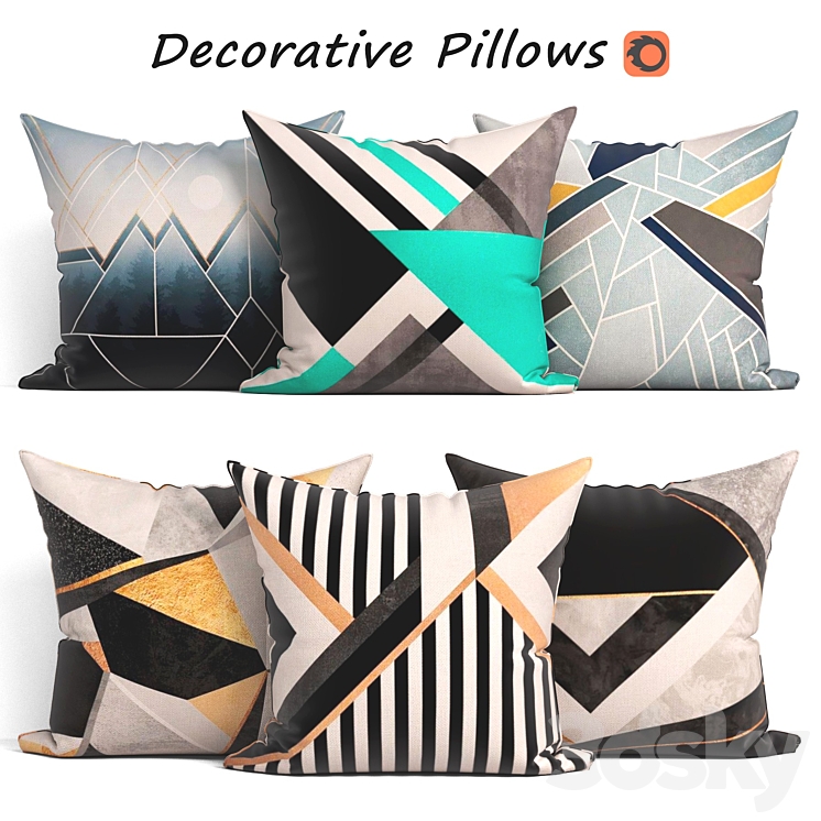 Decorative Pillow set 175 Showroom 007 3DS Max - thumbnail 1