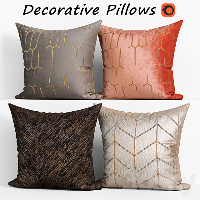 Decorative Pillow set 180 Etsy 3ds Max - thumbnail 1