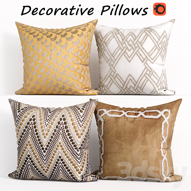 Decorative Pillow set 182 Etsy 3ds Max - thumbnail 1